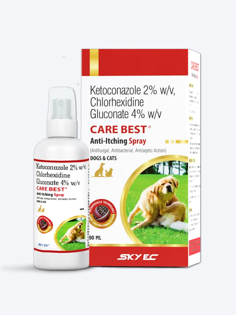 Carebest Anti Itching & Antifungal Spray for Dogs and Cats 100ml | Pet Skin Care Spray